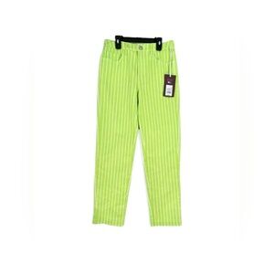 Victor Glemaud x Target Jeans Neon Green Chartreuse White Stripes 4 Denim NWOT